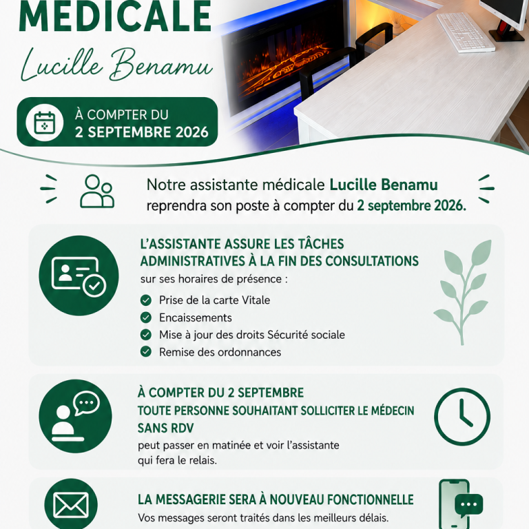 Lucille Benamu, assistante médicale Planche de présentation : Lucille Benamu, assistante médicale. Cabinet du Dr William Benamu.